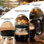 16Oz Mini Brewing Glass Coffee Mug Set with Leakproof Travel Lid, Ergonomic Handle and 2 Reusable Metal Straws for Camping Office and Home, Coffee Lovers' Top Choice - Image 4