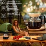 16Oz Mini Brewing Glass Coffee Mug Set with Leakproof Travel Lid, Ergonomic Handle and 2 Reusable Metal Straws for Camping Office and Home, Coffee Lovers' Top Choice - Image 7