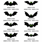 3D Glow in The Dark Bat Wall Decors Set for Halloween Party Home Spooky Backgrounds, 144 Pack Small Medium Large Stickers with Glow Eyes, Tweezer and Adhesive Dots - Image 2