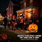 360°Beam Hanging Pumpkin Lantern with Double-Sided Spooky Expressions and Telescopic Pull-to-Open Design, Portable Rechargeable Halloween Light, Dimmable Warm LED Party Decor - Image 5
