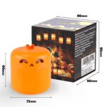 3PCS 360°Beam Hanging Pumpkin Lantern with Double-Sided Spooky Expressions and Telescopic Pull-to-Open Design, Portable Rechargeable Halloween Light, Dimmable Warm LED Party Decor - Image 7
