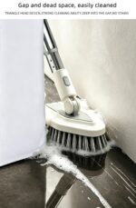 4-in-1 Bathroom Cleaning Brush Set with Sponge Pad, Hard Bristle / V-Shape Grout Brush and Squeegee - 120CM Extendable Stainless Steel Handle, Adjustable & Lockable Angle for Floor, Gap, Window and Bathtub - Image 5