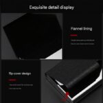 Grey Stainless Steel and PU Leather Business Card Holder -  95mm x 63mm - Magnetic Flip Cover, Velvet Lining, Professional Office Accessory - Image 7