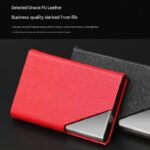 Blue Stainless Steel and PU Leather Business Card Holder -  95mm x 63mm - Magnetic Flip Cover, Velvet Lining, Professional Office Accessory - Image 3