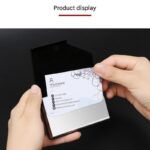 Blue Stainless Steel and PU Leather Business Card Holder -  95mm x 63mm - Magnetic Flip Cover, Velvet Lining, Professional Office Accessory - Image 8