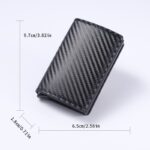 Black Carbon Fiber texture RFID Wallet - Automatic Pop-Up Card Holder with Aluminium Frame - Slim Minimalist Design for Men, Travel and Daily Use - Image 5