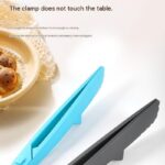 Grey Foldable Nylon Kitchen Tongs - Self-Standing Design with Serrated Grip and Locking Clip - Heat Resistant Food Serving Tool for BBQ, Pasta, Salad and Baking - Image 5