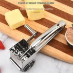 9-10 hole planer grater Stainless Steel Hand Crank Cheese Grater - Rotary Drum Shredder for Cheese, Chocolate and Butter - Ergonomic Handle Kitchen Gadget for Home Cooking and Baking - Image 2