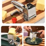 Stainless Steel Hand Crank Cheese Grater（Flat-blade planer+3-4 hole planer+5-6 hole planer+7-8 hole planer+9-10 hole planer） - Rotary Drum Shredder for Cheese, Chocolate and Butter - Ergonomic Handle Kitchen Gadget for Home Cooking and Baking - Image 6