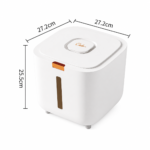 Large Size [Approx. 12-15 catties of cat/dog food] Sealed Rice Storage Container with Push-Button Lid - Moisture and Insect Proof Design, Transparent Level Window, Airtight Silicone Seal for Kitchen Pantry Organisation