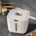 Large Size [Approx. 12-15 catties of cat/dog food] Sealed Rice Storage Container with Push-Button Lid - Moisture and Insect Proof Design, Transparent Level Window, Airtight Silicone Seal for Kitchen Pantry Organisation - Image 4