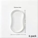Small size 6 pack Toilet Seat Bumpers Transparent PU Gel Pads - Anti-Slip Shock Absorbing Cushions, Silent Close Protection, Easy Install Bathroom Hardware