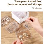 White Storage Box Set（Medium storage box + 7 small inner  boxes） - Transparent Flip-Lid Compartments, Multi-Use Organiser for Chargers, Earbuds, Cards and Jewellery - Image 3