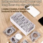 White Storage Box Set（Large storage box + 11 small inner  boxes） - Transparent Flip-Lid Compartments, Multi-Use Organiser for Chargers, Earbuds, Cards and Jewellery - Image 5