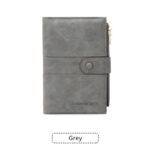 Grey RFID-Protected Travel Passport Wallet - Slim Multi-Compartment Organiser for Cards, ID, SIM & Documents, PU Leather Finish