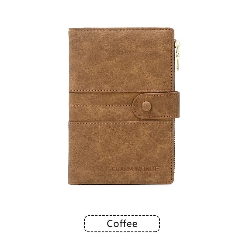 V888-ELOSUNG56120-3-00 Coffee RFID-Protected Travel Passport Wallet - Slim Multi-Compartment Organiser for Cards, ID, SIM & Documents, PU Leather Finish - Image 1