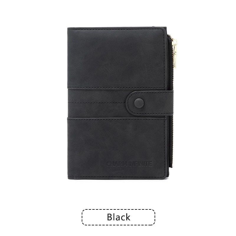 V888-ELOSUNG56120-5-00 Black RFID-Protected Travel Passport Wallet - Slim Multi-Compartment Organiser for Cards, ID, SIM & Documents, PU Leather Finish - Image 1