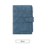 Blue RFID-Protected Travel Passport Wallet - Slim Multi-Compartment Organiser for Cards, ID, SIM & Documents, PU Leather Finish