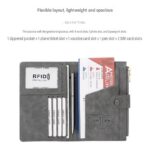 Blue RFID-Protected Travel Passport Wallet - Slim Multi-Compartment Organiser for Cards, ID, SIM & Documents, PU Leather Finish - Image 4