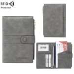 Blue RFID-Protected Travel Passport Wallet - Slim Multi-Compartment Organiser for Cards, ID, SIM & Documents, PU Leather Finish - Image 9