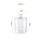 Transparent Cosmetic Storage Canister（Transparent round cup） – Stackable PS Organisers for Cotton Buds, Makeup Pads, Powder Puffs & Dental Floss