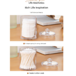 Transparent Cosmetic Storage Canister Set(Transparent combination round cup + U-shaped) – Stackable PS Organisers for Cotton Buds, Makeup Pads, Powder Puffs & Dental Floss - Image 4