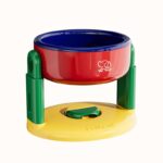 Red Adjustable Height Pet Bowl With Suction Cup Base - Anti-Spill Elevated Feeder For Cats And Dogs - 3-Level Neck Protection Design