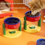 Red Adjustable Height Pet Bowl With Suction Cup Base - Anti-Spill Elevated Feeder For Cats And Dogs - 3-Level Neck Protection Design - Image 2