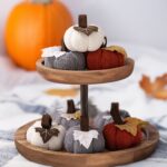 3-pack Brown Knitted Pumpkin Decoration - Polyester Fabric Fall Harvest Ornament With Hanging Loop For Thanksgiving Table Centre And Farmhouse Home Decor - Image 5
