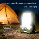 Solar Camping Lantern with Clip White- 2000mAh USB and Solar Rechargeable, Waterproof Portable Tent Light with Digital Display for Outdoor Hiking Emergency - Image 2