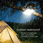 Solar Camping Lantern with Clip White- 2000mAh USB and Solar Rechargeable, Waterproof Portable Tent Light with Digital Display for Outdoor Hiking Emergency - Image 3