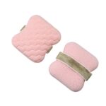 1PCS Pink gold straps Soap Bag with Sponge Puff - Thickened Wave Texture Foam Maker with Elastic Strap for Face Wash Body Cleansing and Makeup Removal