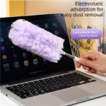 White Electrostatic Duster with Extendable Handle - Disposable Double-Sided 360 Degree Dust Removal Tool for Home Car and High Reach Cleaning - Image 3
