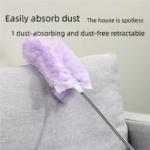 Pink Electrostatic Duster with Extendable Handle - Disposable Double-Sided 360 Degree Dust Removal Tool for Home Car and High Reach Cleaning - Image 4