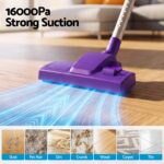 Devanti 3-in-1 Corded Stick Vacuum Cleaner, 16000Pa Strong Suction, Purple - Image 4