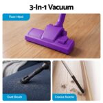 Devanti 3-in-1 Corded Stick Vacuum Cleaner, 16000Pa Strong Suction, Purple - Image 7