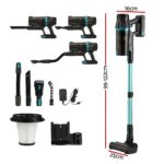DEVANTI 30000Pa Cordless Stick Vacuum Cleaner 4-in-1 Handheld Vac, Green - Image 2