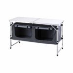 Weisshorn Camping Table Adjustable Storage Cabinet Aluminum MDF 120cm Grey - Image 8