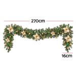 Jingle Jollys 2.7M Christmas Garland 8 Mode LEDs Timing 200 Tips Flowers Balls - Image 2