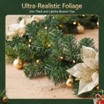 Jingle Jollys 2.7M Christmas Garland 8 Mode LEDs Timing 200 Tips Flowers Balls - Image 7