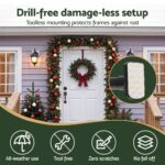 Jingle Jollys Christmas Garland Hook Hanger Wreath Fits 85-125CM Door No Drill - Image 4