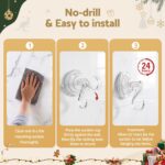 Jingle Jollys 2x Suction Cup Hooks Heavy Duty Christmas Wreath Hanger Window 5kg - Image 6