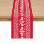Jingle Jollys Christmas Table Runner Reindeers 270x28CM Dining Party Decor Red - Image 3