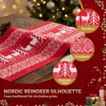 Jingle Jollys Christmas Table Runner Reindeers 270x28CM Dining Party Decor Red - Image 4