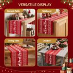 Jingle Jollys Christmas Table Runner Reindeers 270x28CM Dining Party Decor Red - Image 7