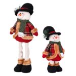 Jingle Jollys Christmas Snowman Ornament 40-56cm Telescopic Tabletop Decoration Doll, Adjustable Length For Tabletop, Window, Mantel, Indoor Holiday Decor - Image 3