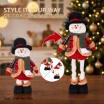 Jingle Jollys Christmas Snowman Ornament 40-56cm Telescopic Tabletop Decoration Doll, Adjustable Length For Tabletop, Window, Mantel, Indoor Holiday Decor - Image 4