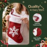 Jingle Jollys 4 Pack Large Velvet Christmas Stockings 46.5cm Red White Decor Perfect For Gift Ideal, Fireplace Mantels Christmas Trees Holiday Party Decorations - Image 4