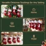 Jingle Jollys 4 Pack Large Velvet Christmas Stockings 46.5cm Red White Decor Perfect For Gift Ideal, Fireplace Mantels Christmas Trees Holiday Party Decorations - Image 7