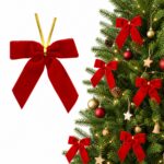 Jingle Jollys 24Pcs Red Velvet Christmas Bows Tree Decorations Xmas Decor - Image 8
